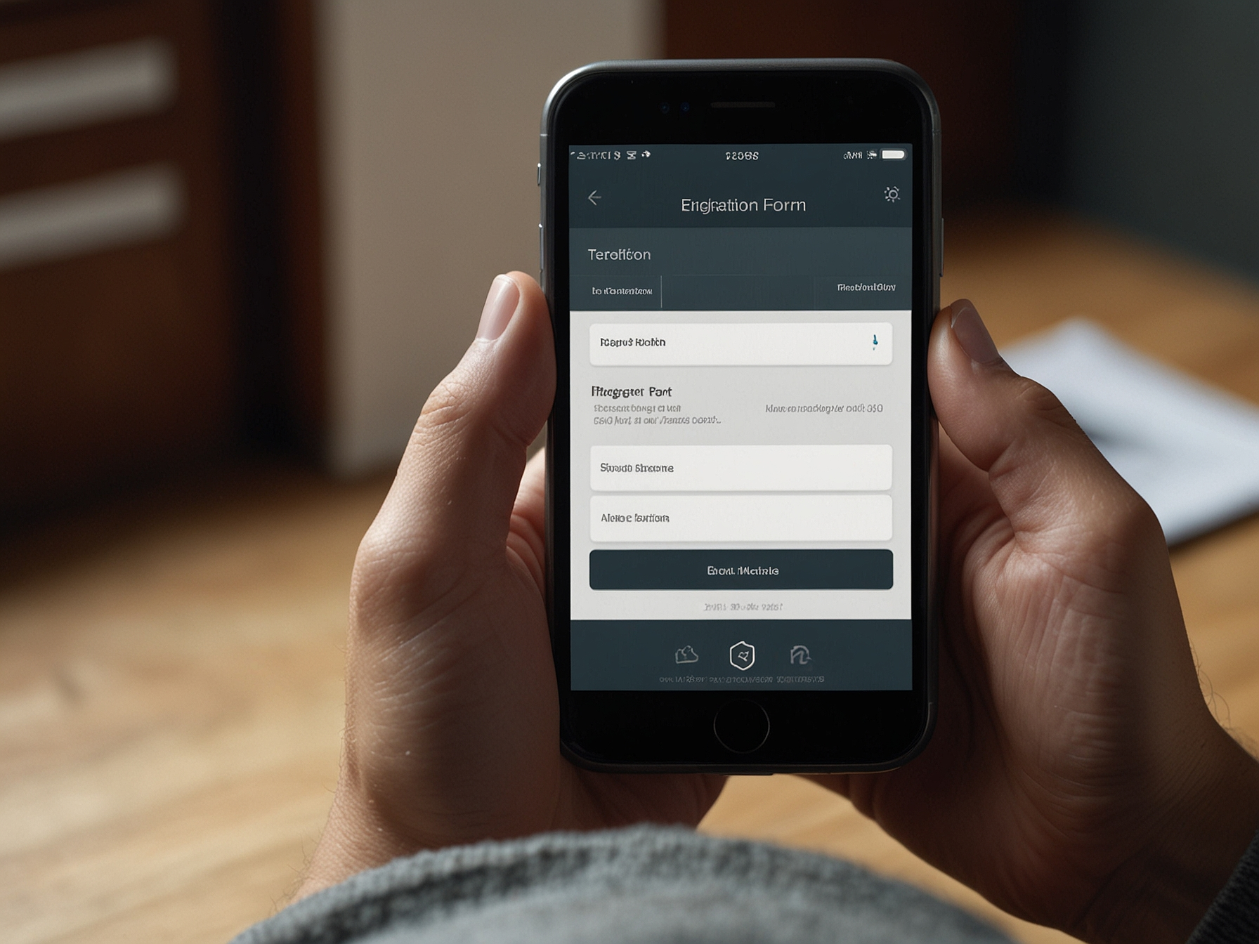 User registering on mobile
